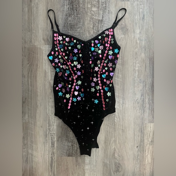 Tops - Concert Eras Tour Outfit - BEJEWELED Taylor Swift Custom Made Bodysuit Medium